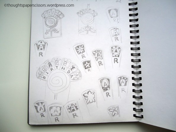 Sketches of my ideas for the cut out on the fan 