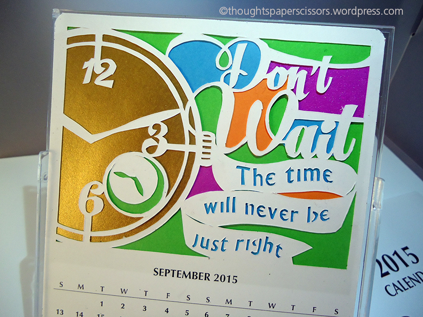 Close up detail September 2015 calendar