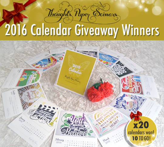 2nd Round Winners: 2016 Calendar&nbsp;Giveaway